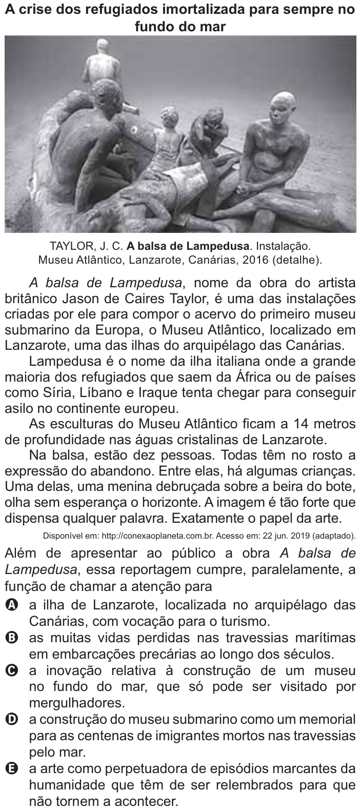 Questão 14 no caderno Azul do ENEM 2021