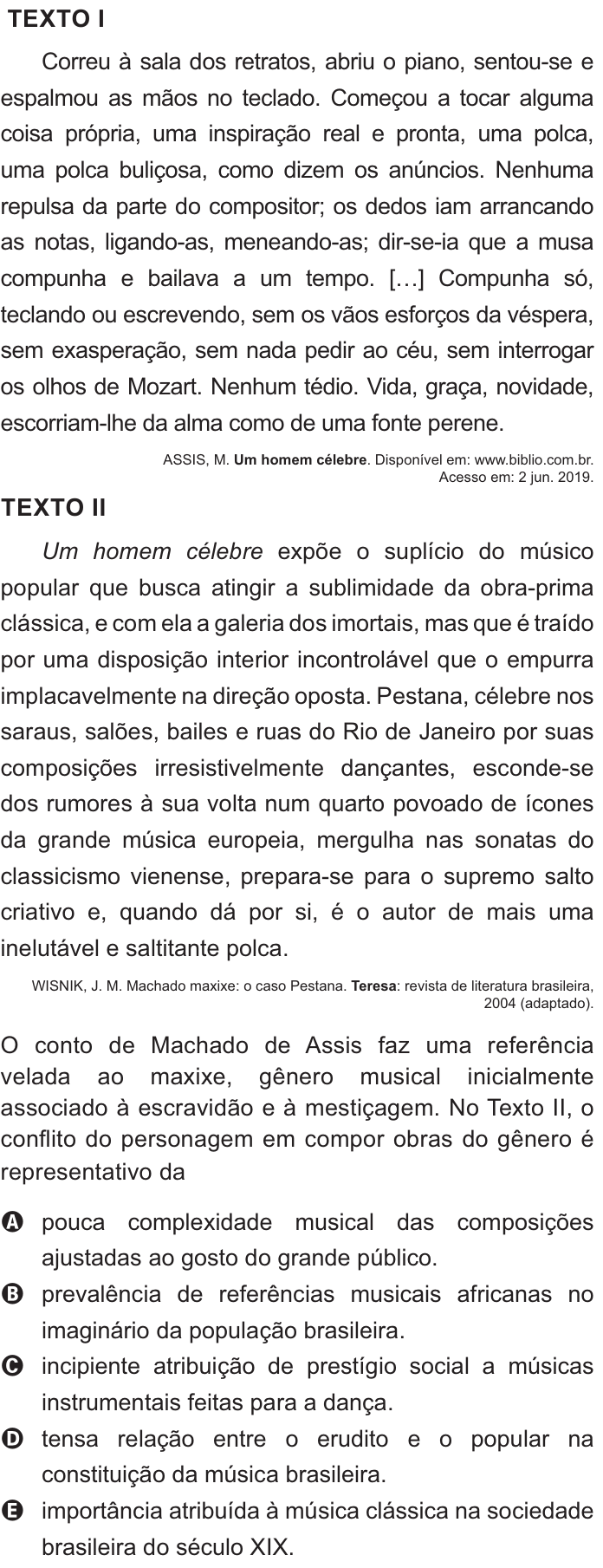 Questão 15 no caderno Azul do ENEM 2021