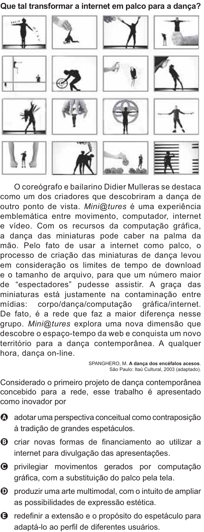 Questão 20 no caderno Azul do ENEM 2021