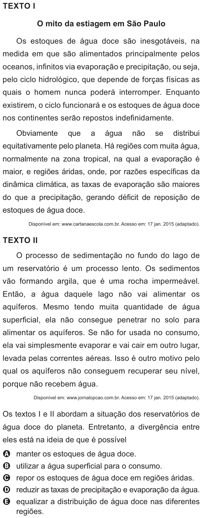 Questão 21 no caderno Azul do ENEM 2021
