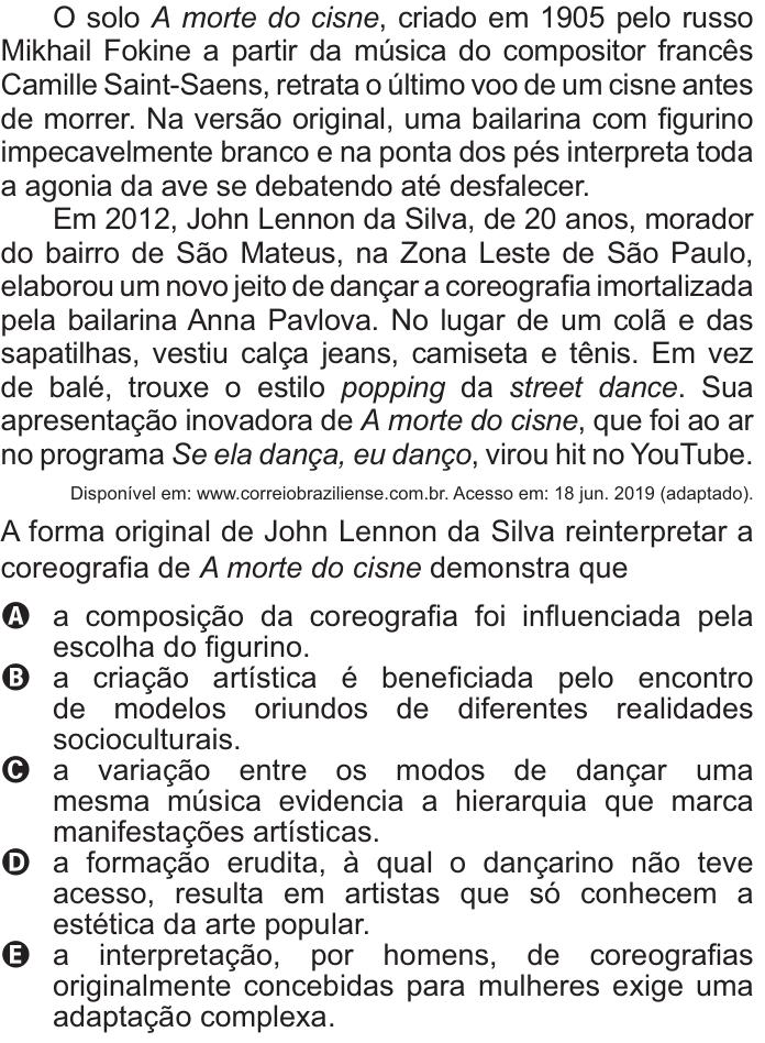 Questão 23 no caderno Azul do ENEM 2021