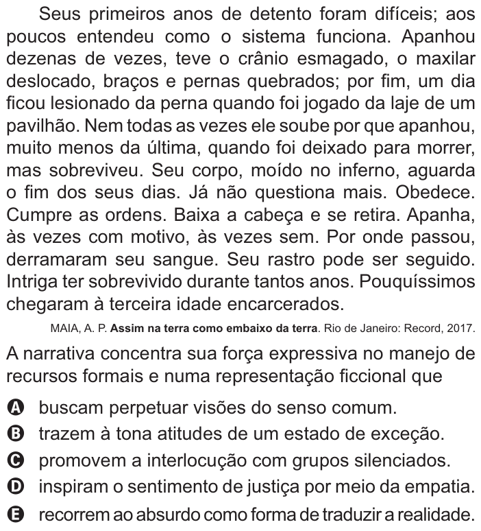 Questão 24 no caderno Azul do ENEM 2021