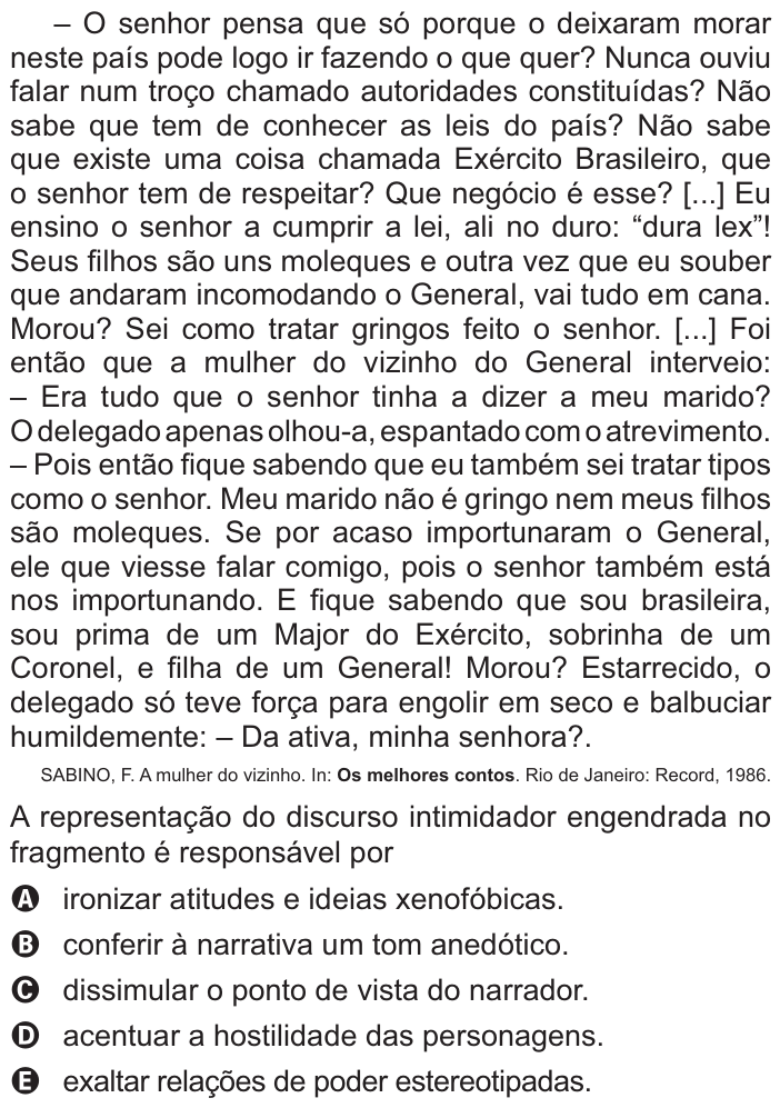 Questão 25 no caderno Azul do ENEM 2021