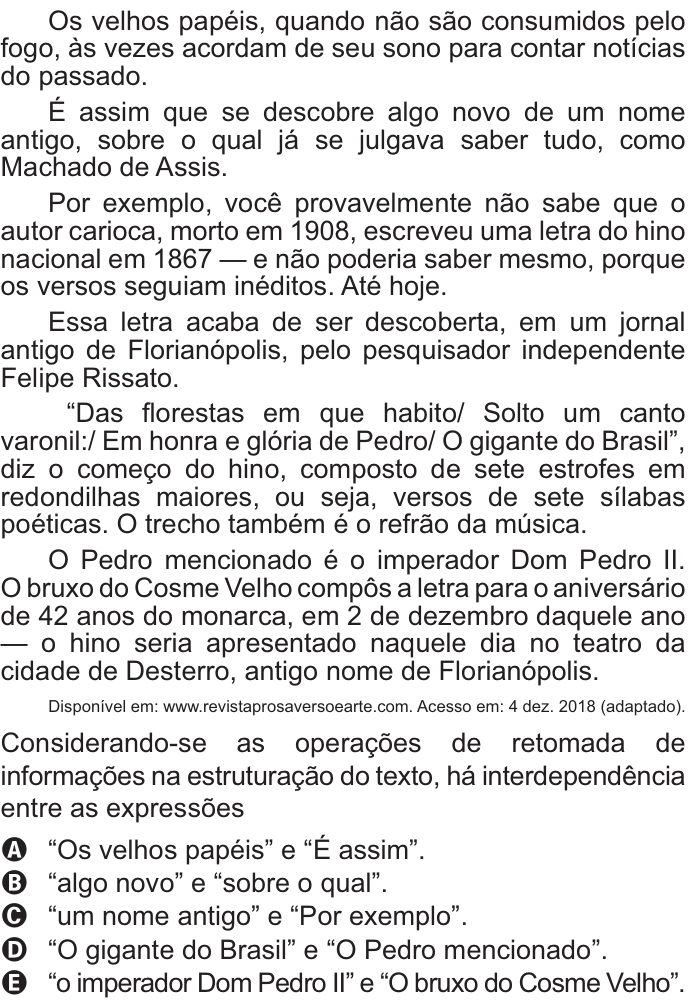 Questão 26 no caderno Azul do ENEM 2021