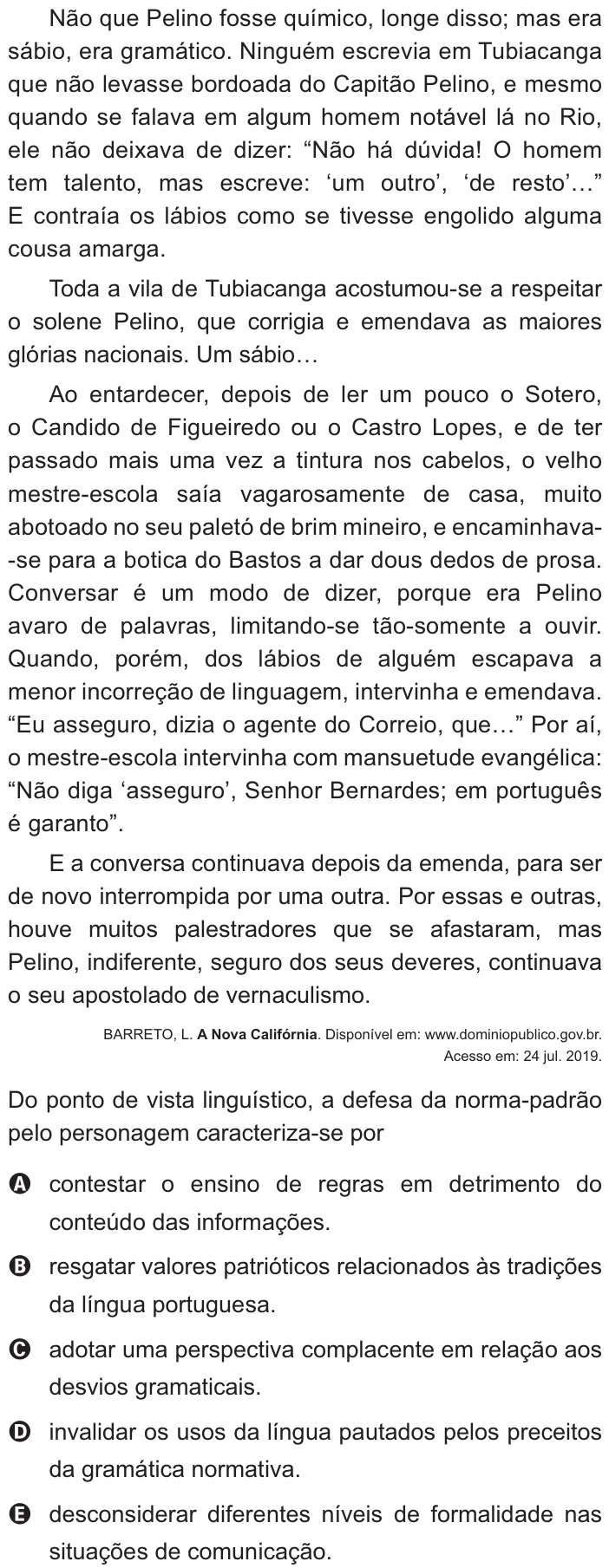 Questão 30 no caderno Azul do ENEM 2021