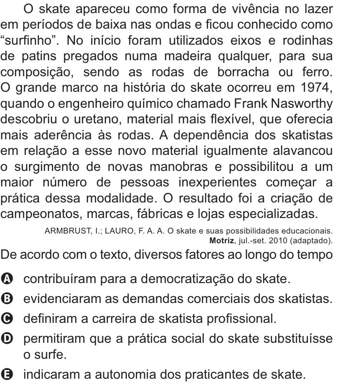 Questão 31 no caderno Azul do ENEM 2021