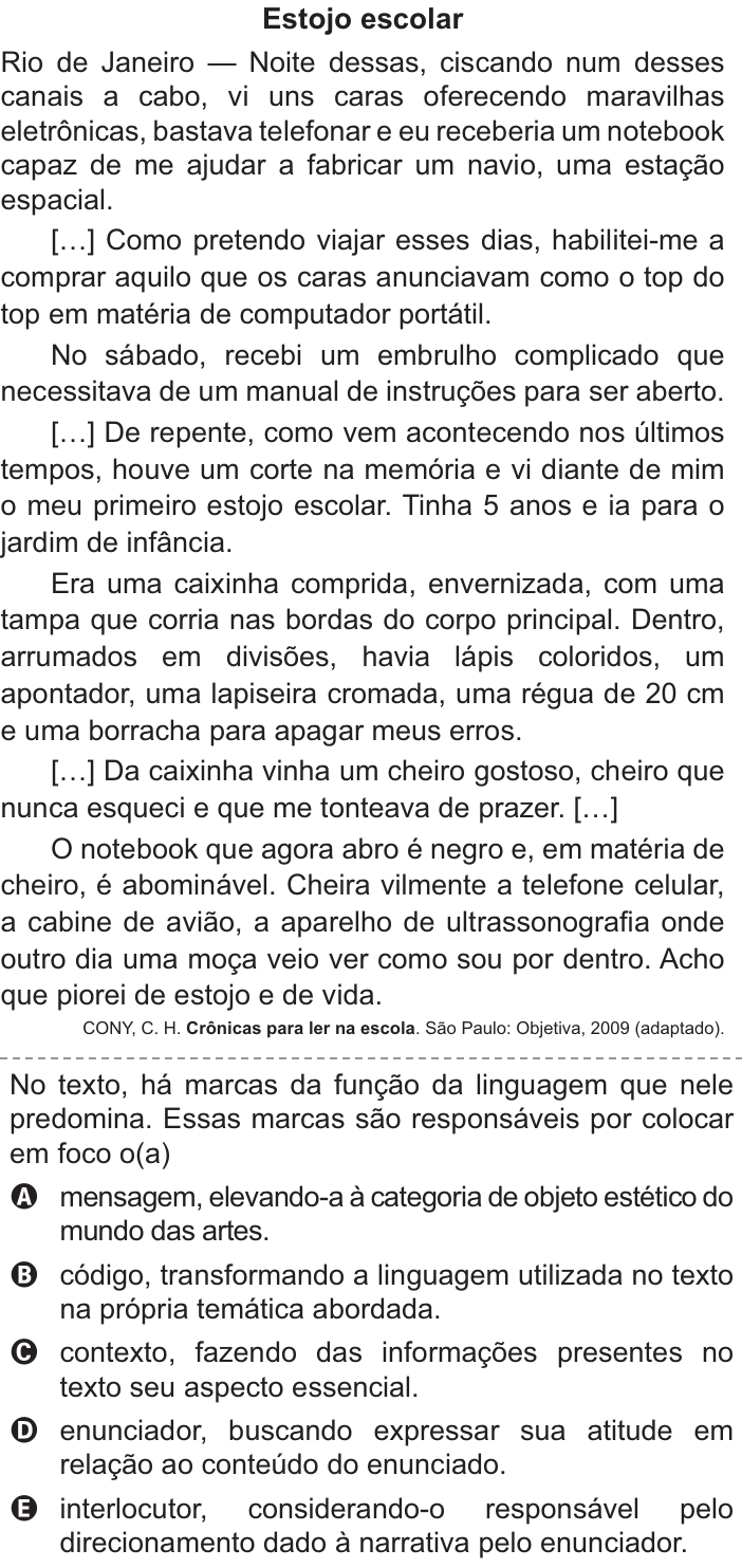 Questão 32 no caderno Azul do ENEM 2021