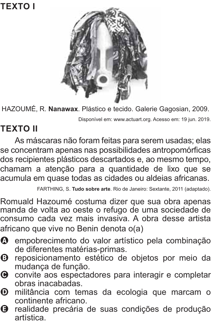 Questão 36 no caderno Azul do ENEM 2021