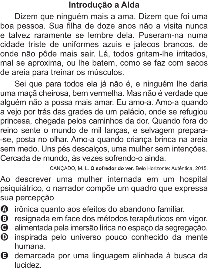 Questão 40 no caderno Azul do ENEM 2021
