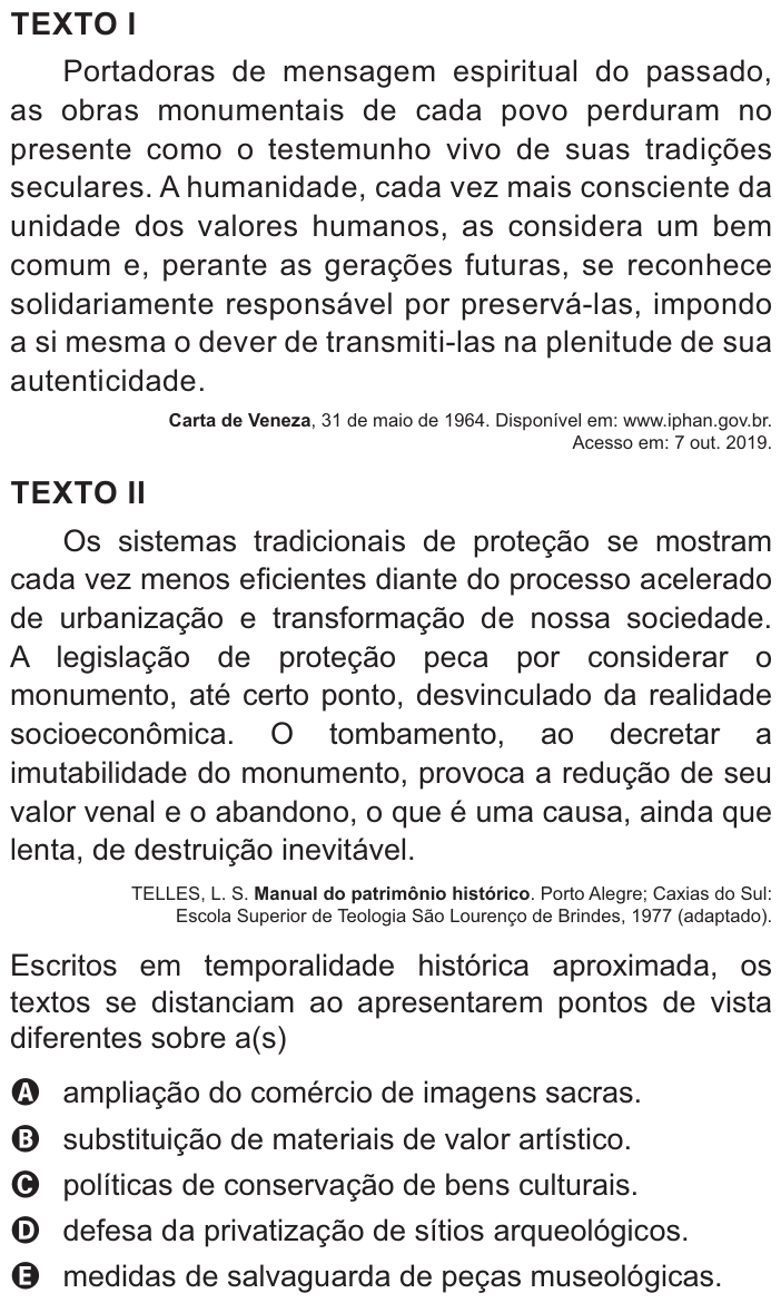 Questão 49 no caderno Azul do ENEM 2021