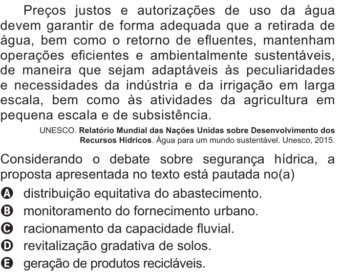 Questão 51 no caderno Azul do ENEM 2021