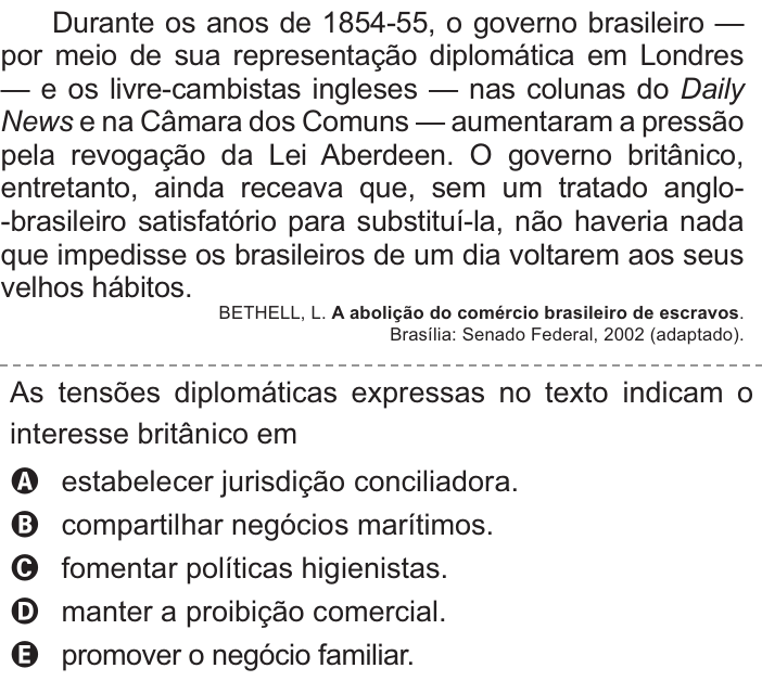 Questão 52 no caderno Azul do ENEM 2021