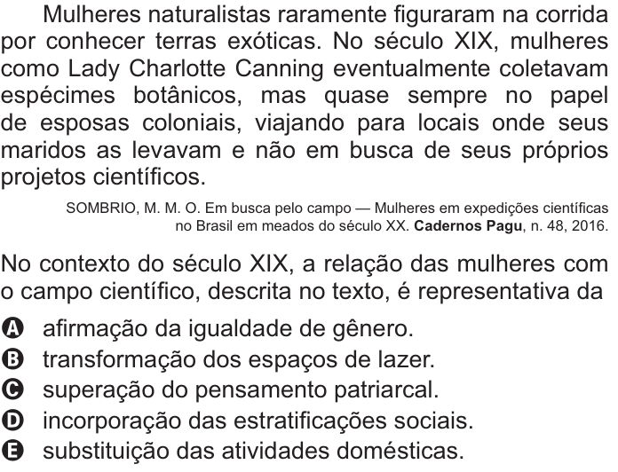 Questão 56 no caderno Azul do ENEM 2021