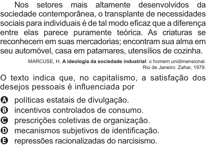 Questão 57 no caderno Azul do ENEM 2021