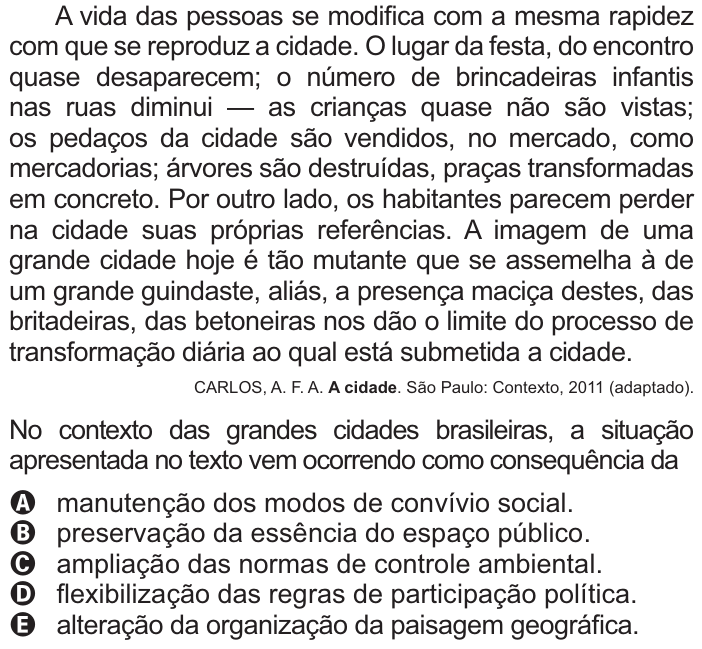 Questão 58 no caderno Azul do ENEM 2021