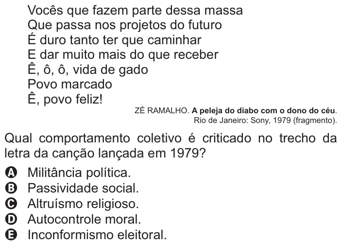 Questão 60 no caderno Azul do ENEM 2021