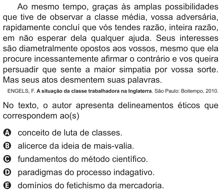Questão 65 no caderno Azul do ENEM 2021