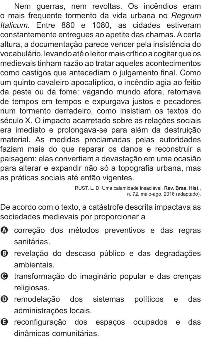 Questão 67 no caderno Azul do ENEM 2021