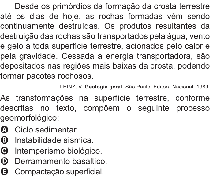 Questão 71 no caderno Azul do ENEM 2021