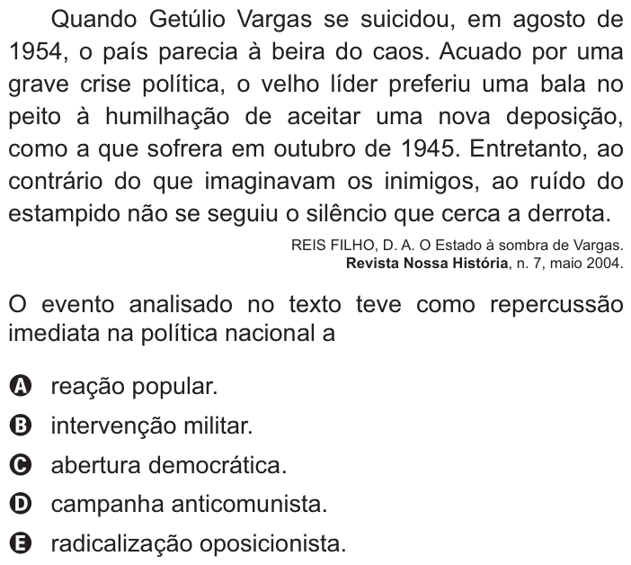 Questão 73 no caderno Azul do ENEM 2021