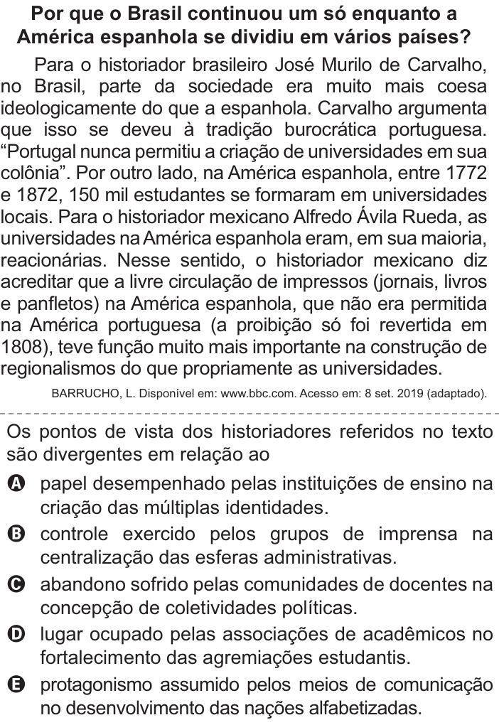 Questão 77 no caderno Azul do ENEM 2021