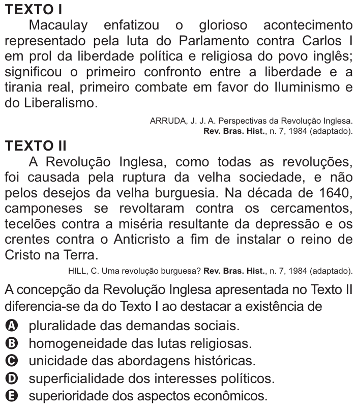 Questão 78 no caderno Azul do ENEM 2021