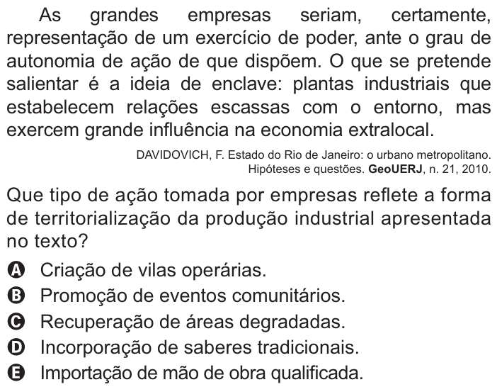 Questão 79 no caderno Azul do ENEM 2021