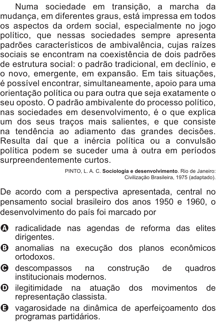 Questão 80 no caderno Azul do ENEM 2021