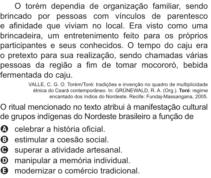 Questão 84 no caderno Azul do ENEM 2021