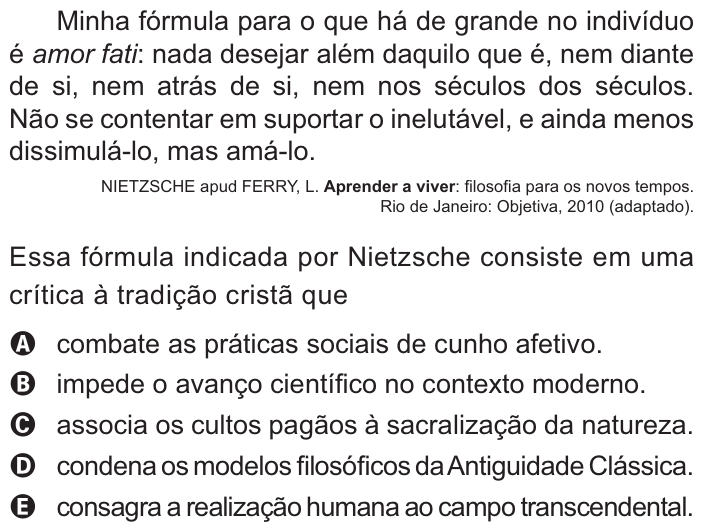 Questão 87 no caderno Azul do ENEM 2021