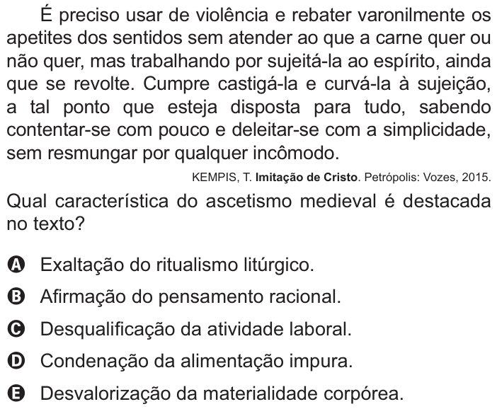 Questão 88 no caderno Azul do ENEM 2021