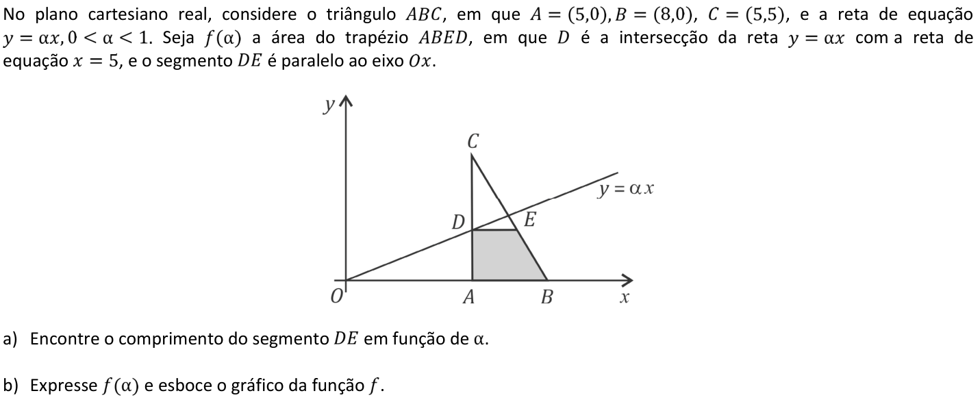 Questão 5 no caderno  da 2ª fase da FUVEST 2018