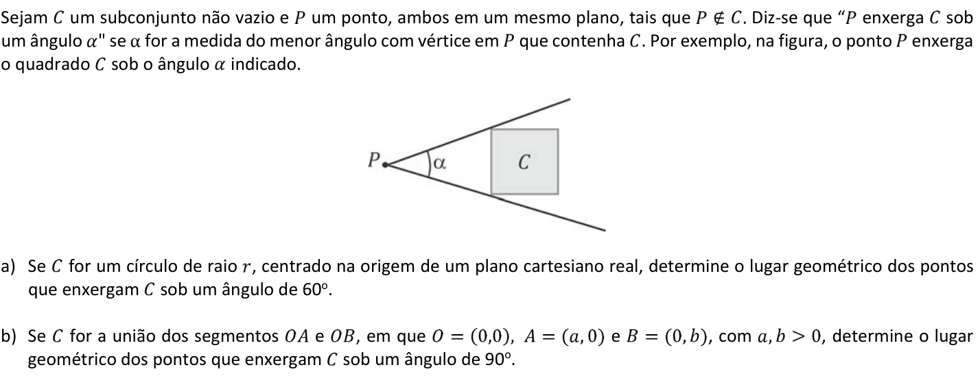 Questão M03 no caderno  da 2ª fase da FUVEST 2018