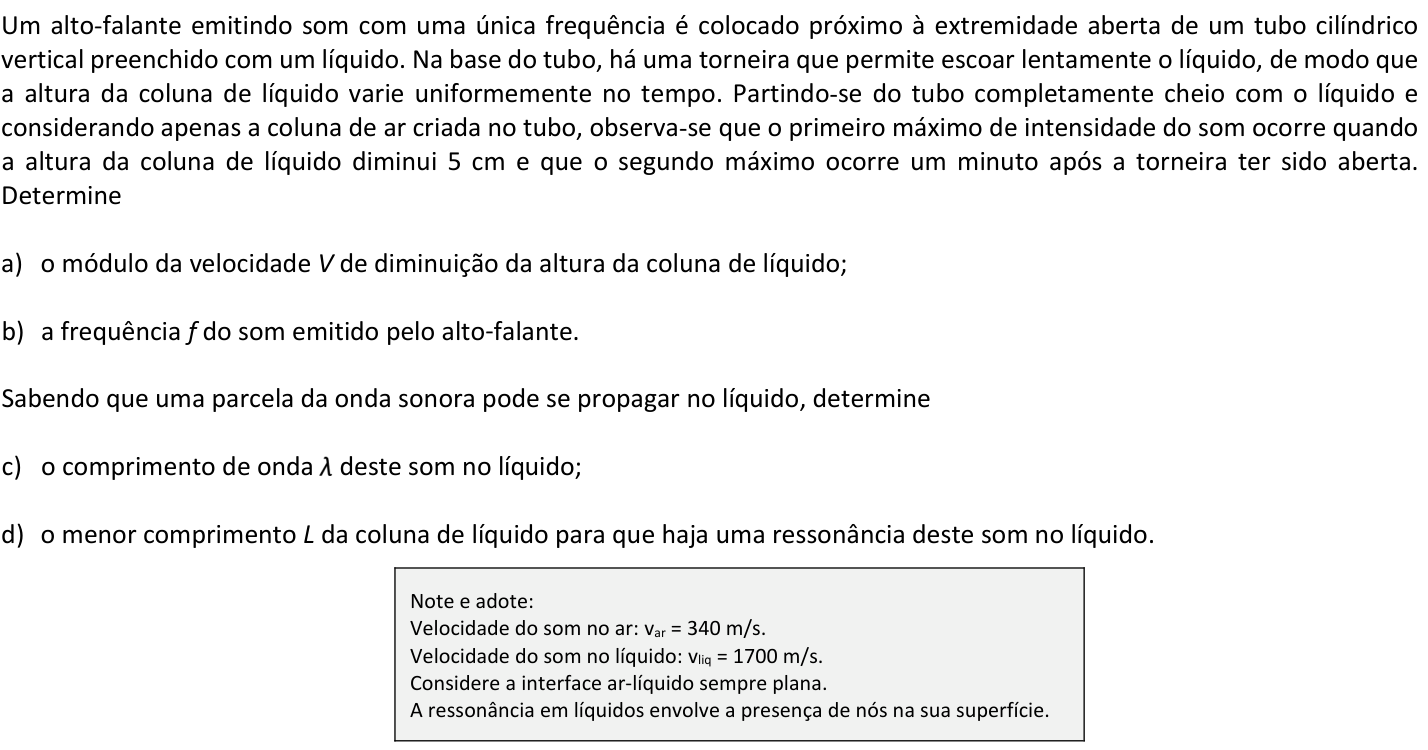 Questão F05 no caderno  da 2ª fase da FUVEST 2018