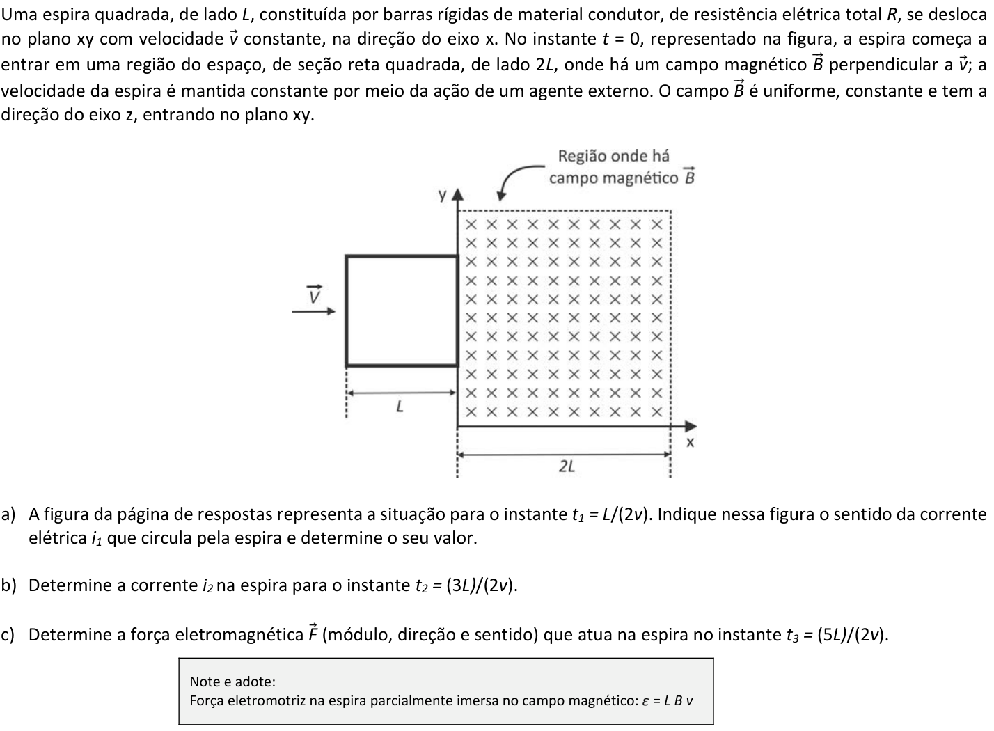 Questão F06 no caderno  da 2ª fase da FUVEST 2018