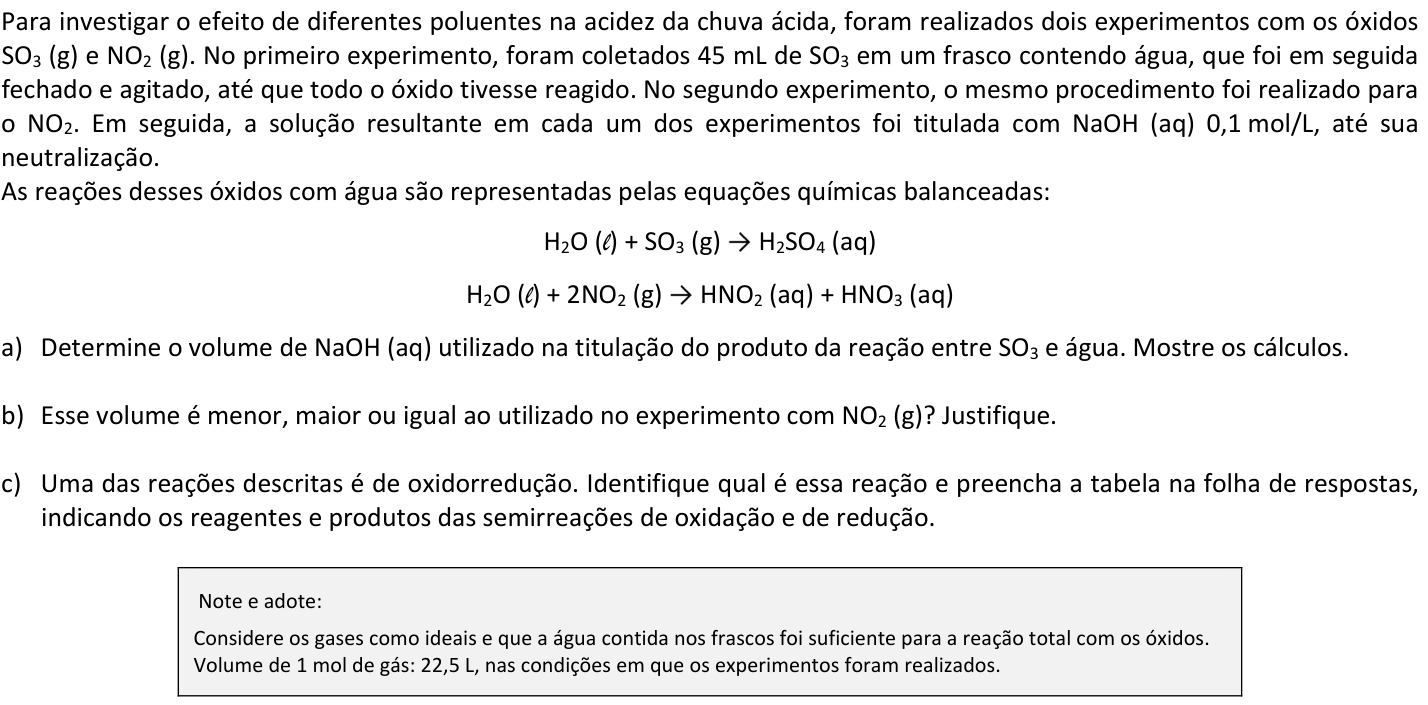 Questão Q04 no caderno  da 2ª fase da FUVEST 2018
