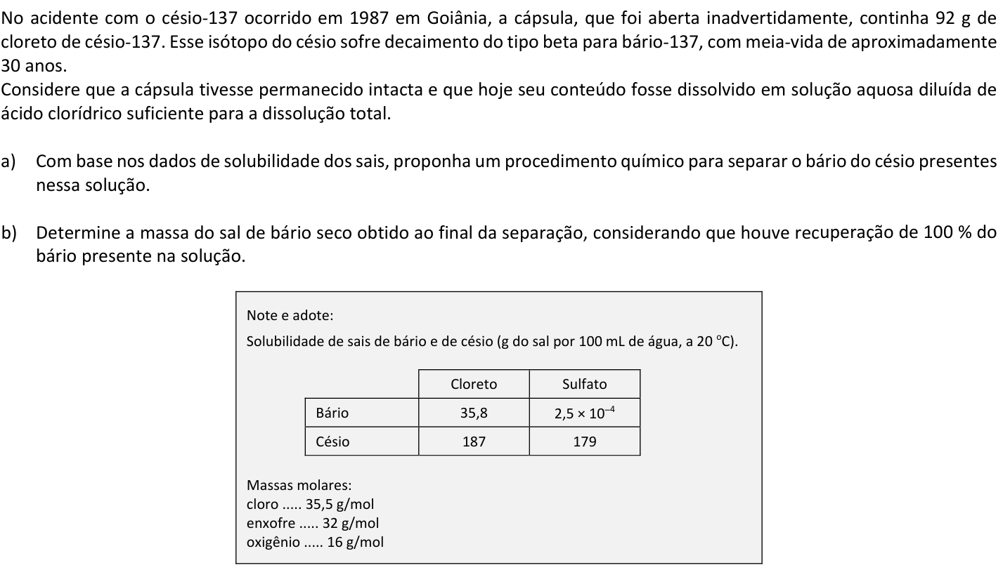 Questão Q06 no caderno  da 2ª fase da FUVEST 2018