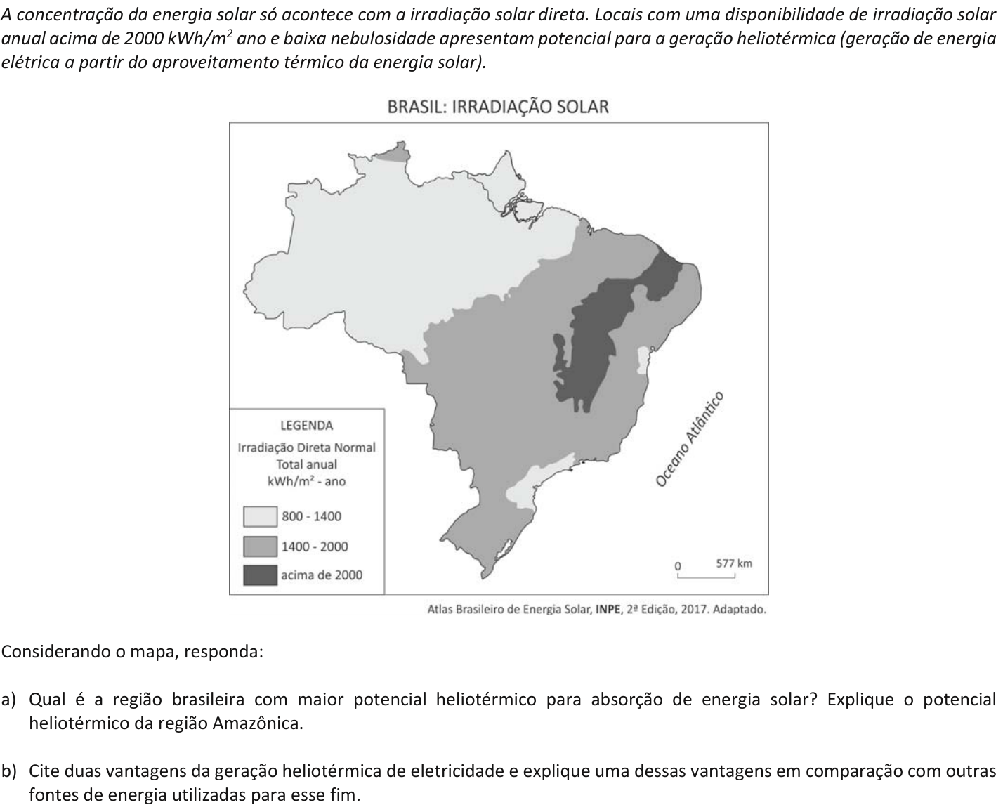 Questão G03 no caderno  da 2ª fase da FUVEST 2018