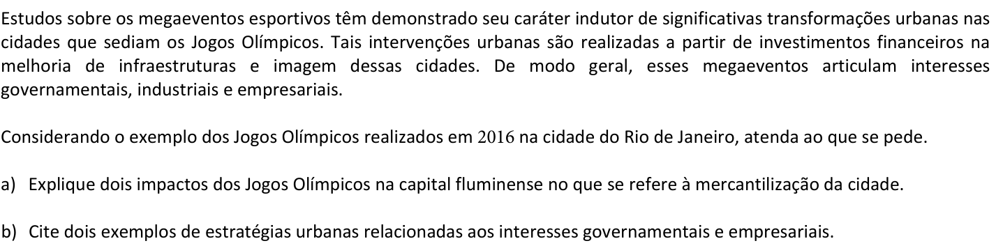 Questão G04 no caderno  da 2ª fase da FUVEST 2018