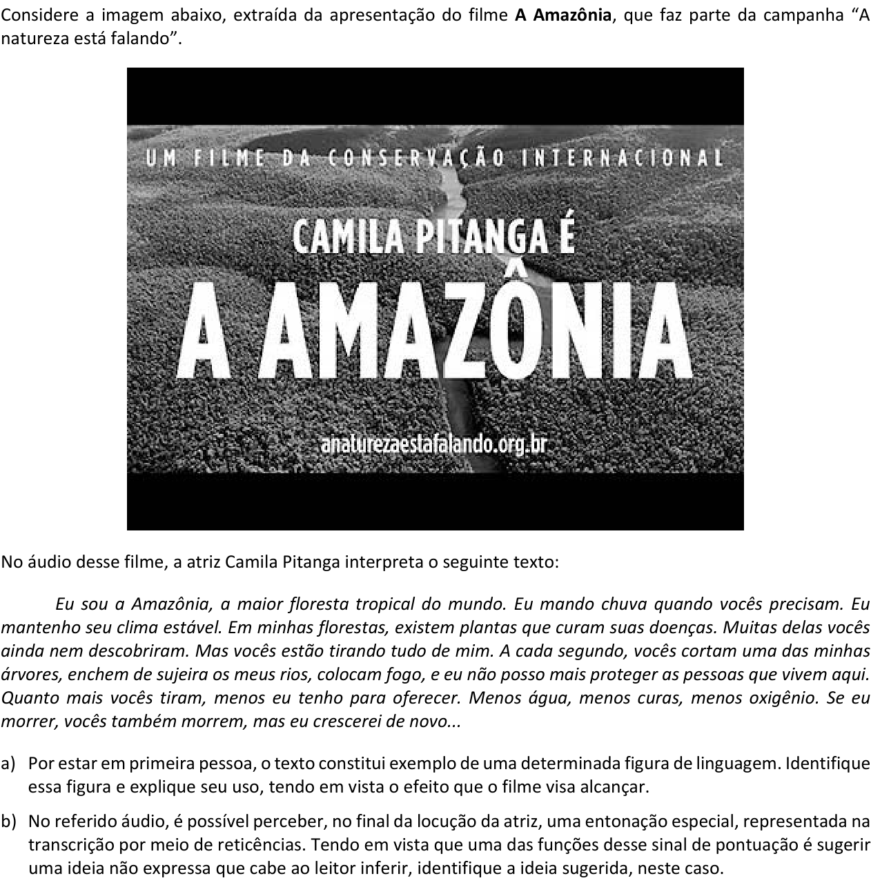 Questão 1 no caderno  da 2ª fase da FUVEST 2017