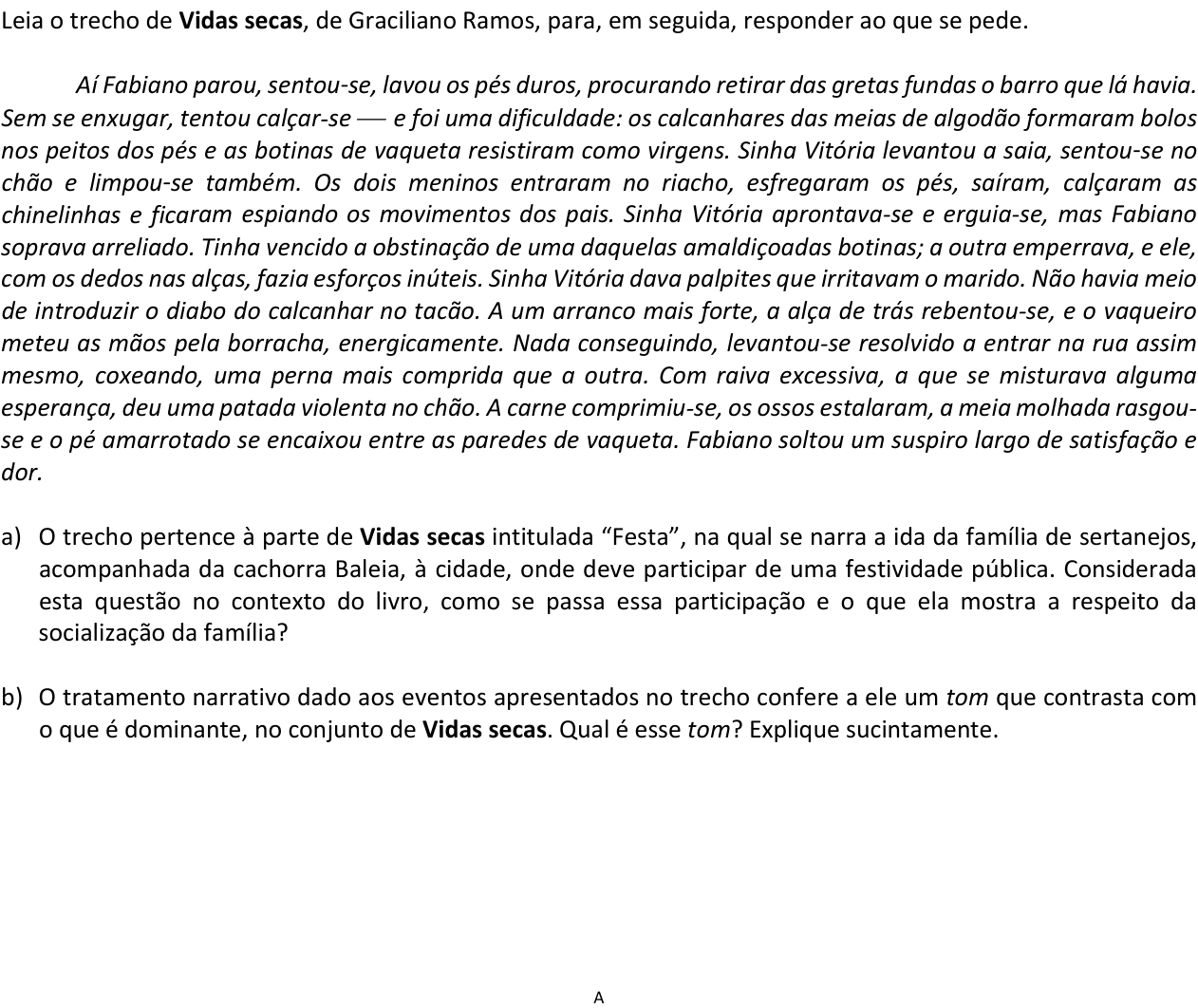 Questão 8 no caderno  da 2ª fase da FUVEST 2017