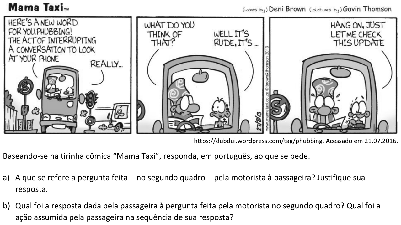 Questão 1 no caderno  da 2ª fase da FUVEST 2017