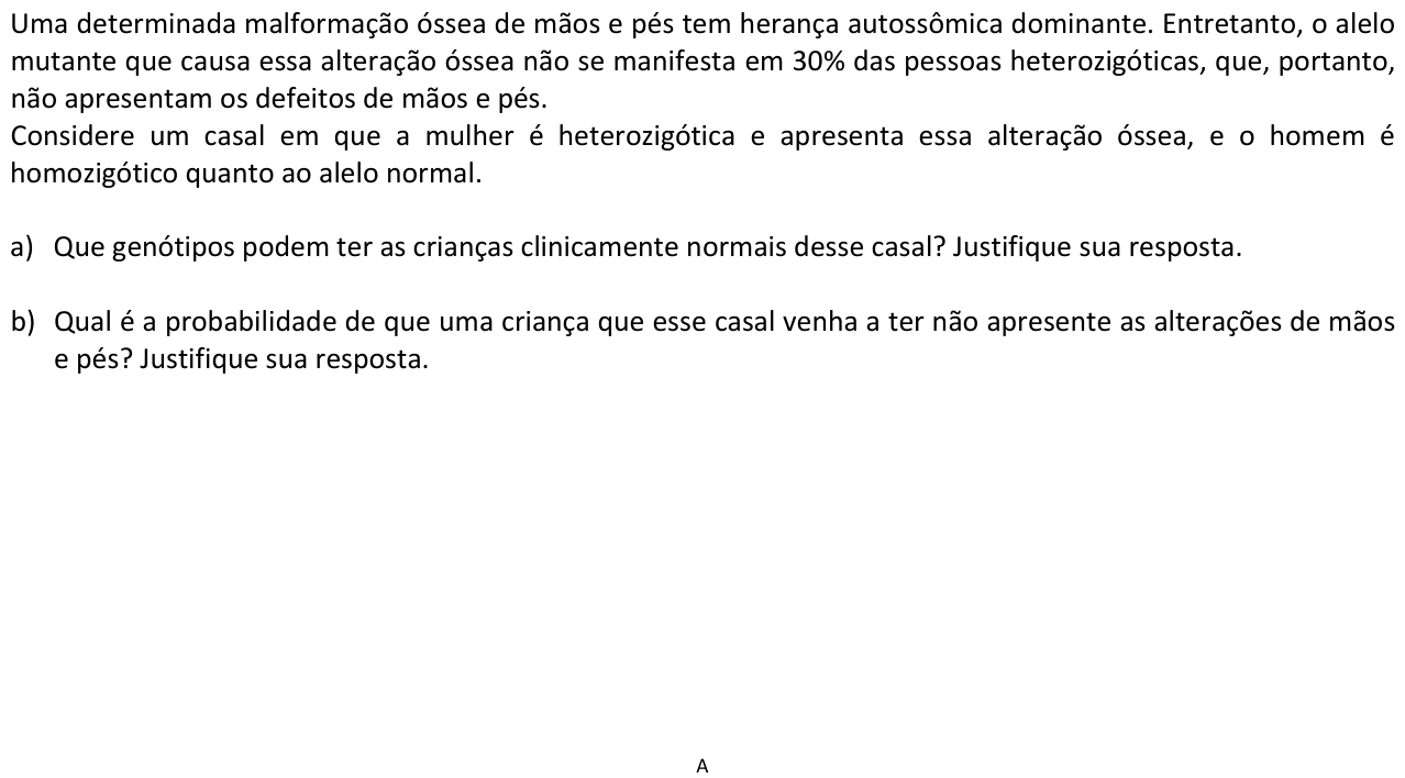 Questão 6 no caderno  da 2ª fase da FUVEST 2017