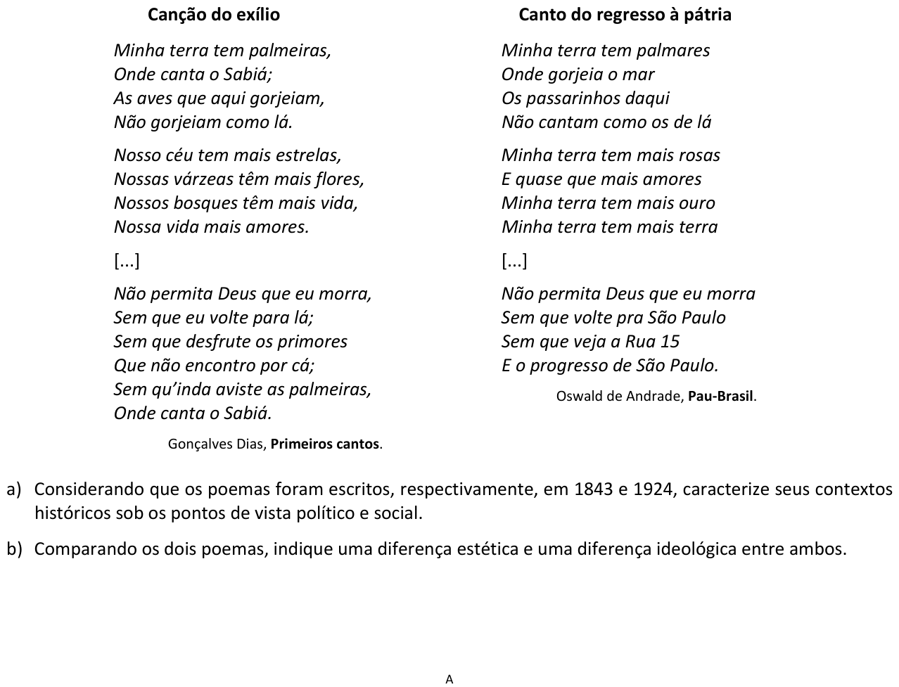 Questão 12 no caderno  da 2ª fase da FUVEST 2017