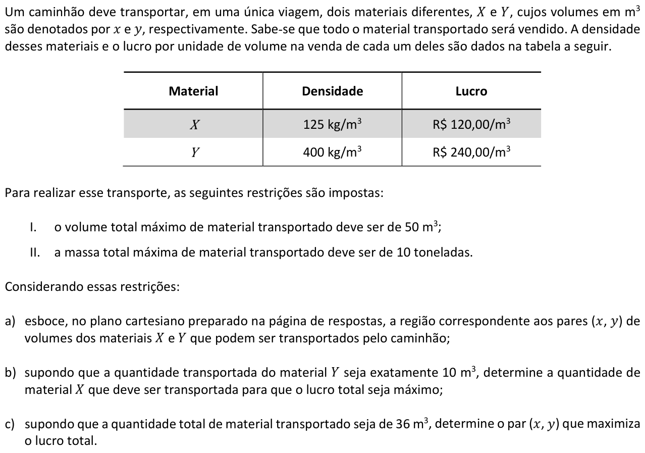 Questão 13 no caderno  da 2ª fase da FUVEST 2017