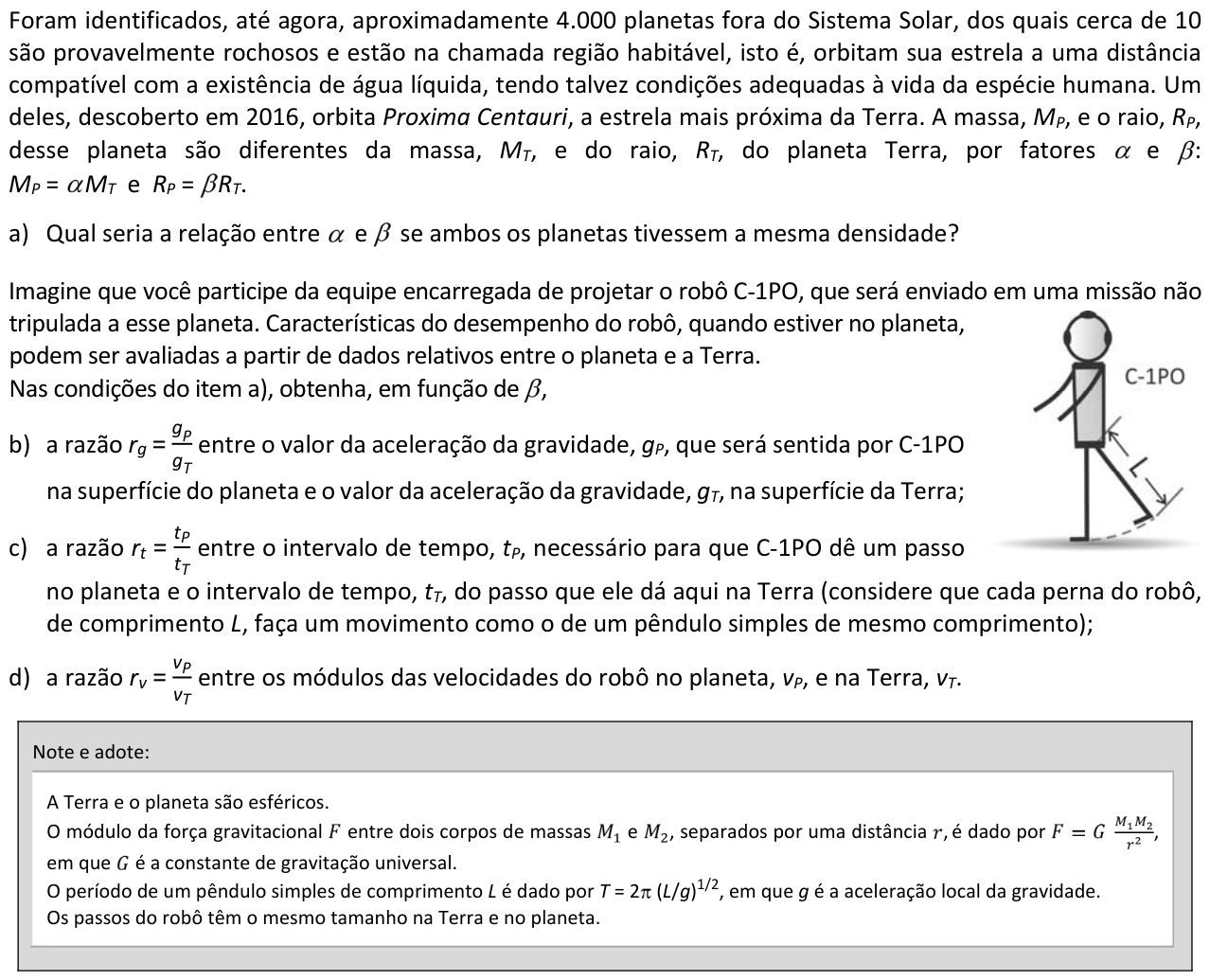 Questão F03 no caderno  da 2ª fase da FUVEST 2017