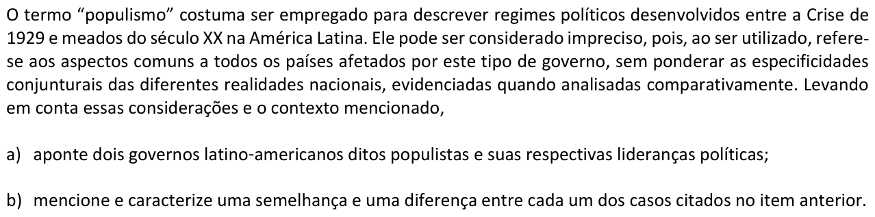 Questão H05 no caderno  da 2ª fase da FUVEST 2017