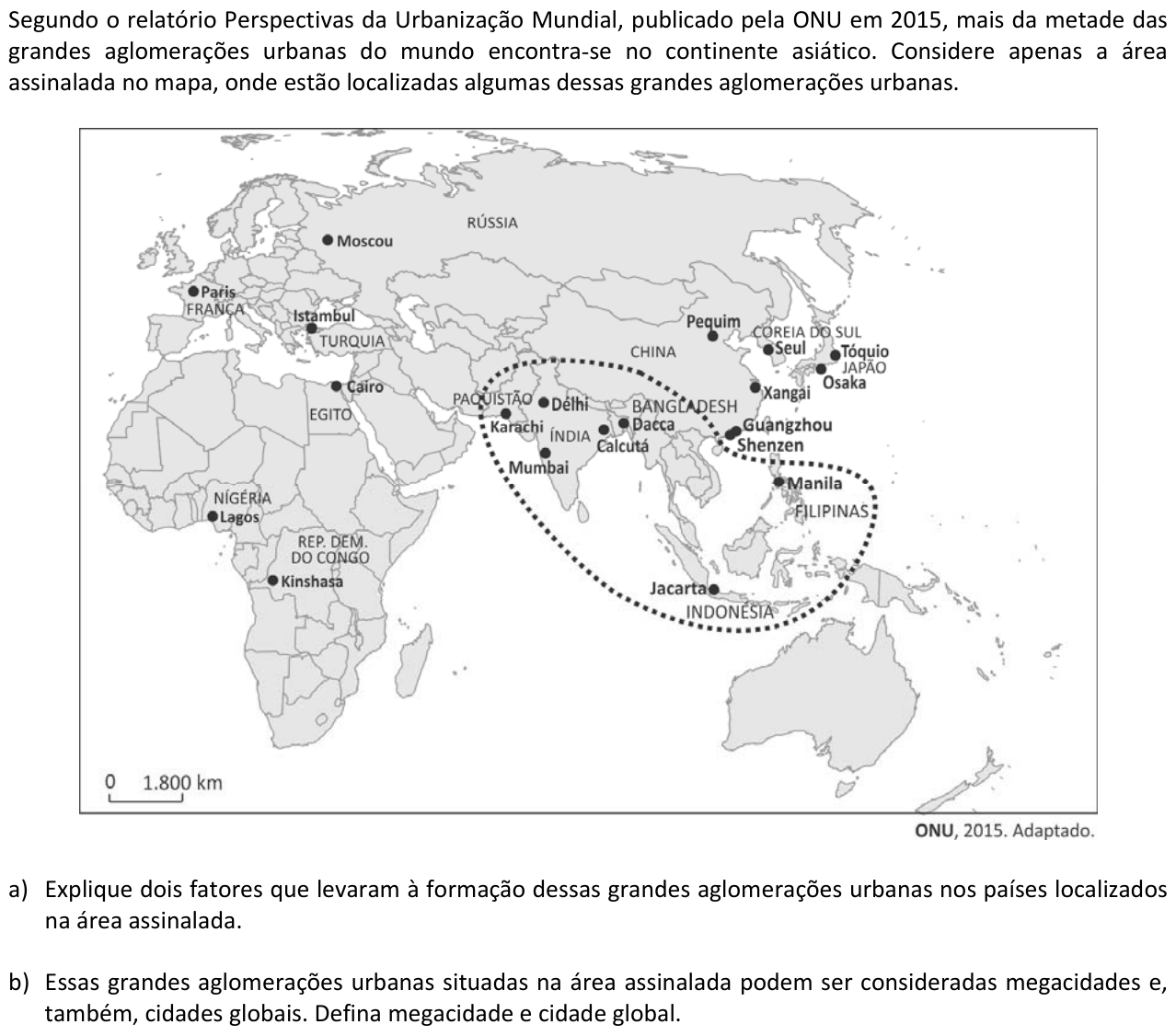 Questão G01 no caderno  da 2ª fase da FUVEST 2017