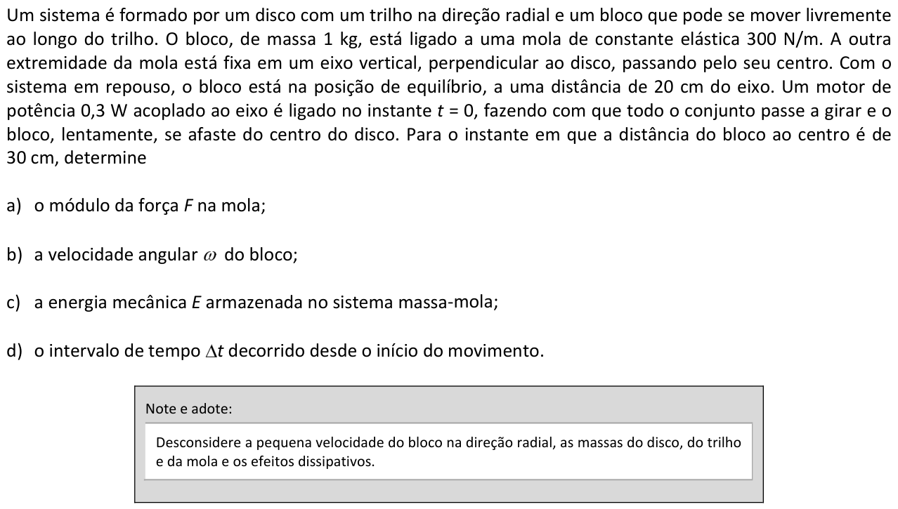Questão F02 no caderno  da 2ª fase da FUVEST 2016