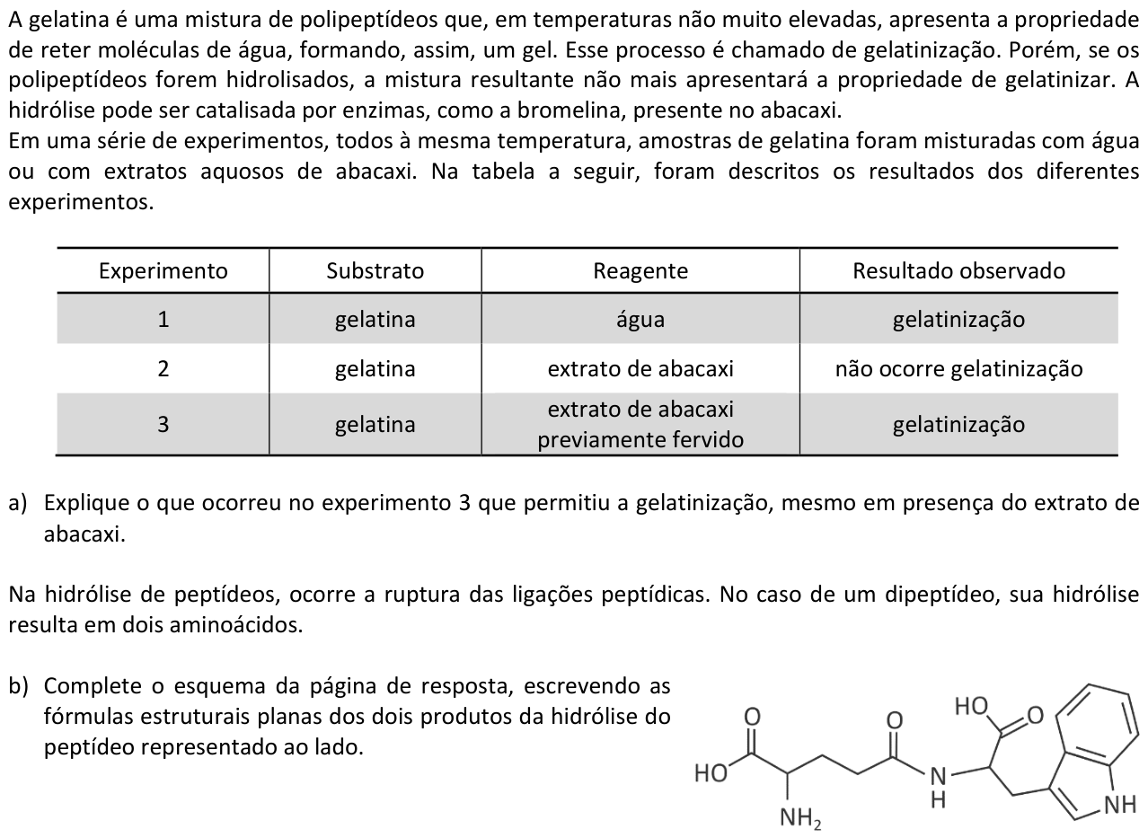 Questão Q06 no caderno  da 2ª fase da FUVEST 2016
